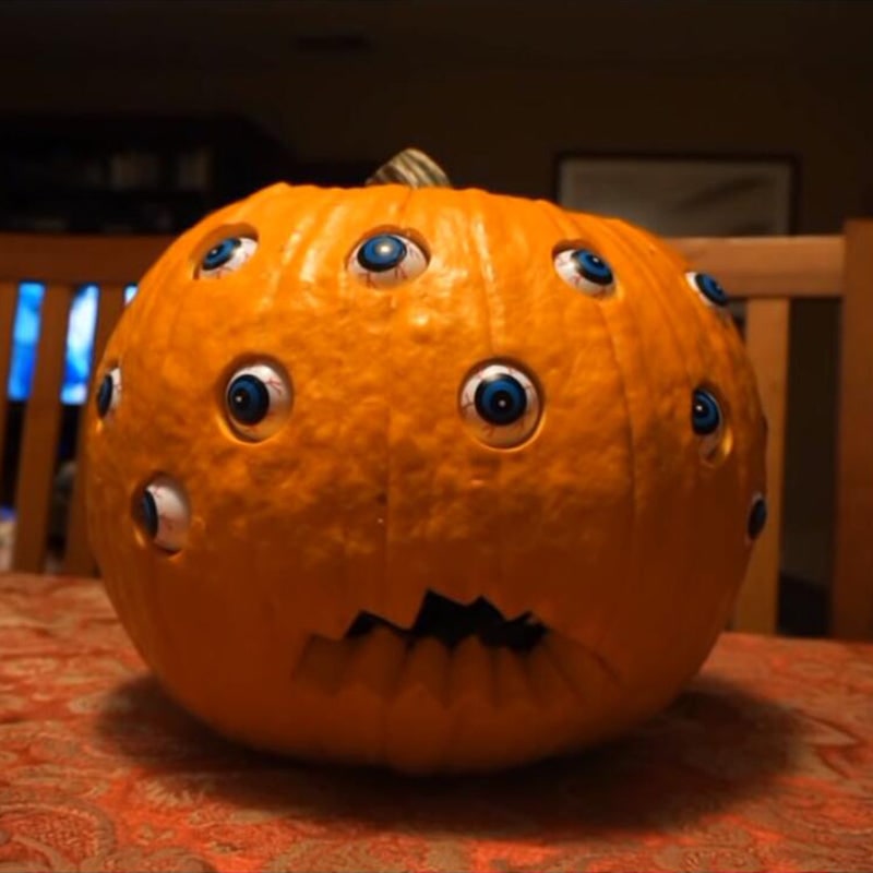Kids' Halloween Jack O Lantern Pumpkin Decor with Animatronic Moving Eyes for Scary Party Prop - Image 15