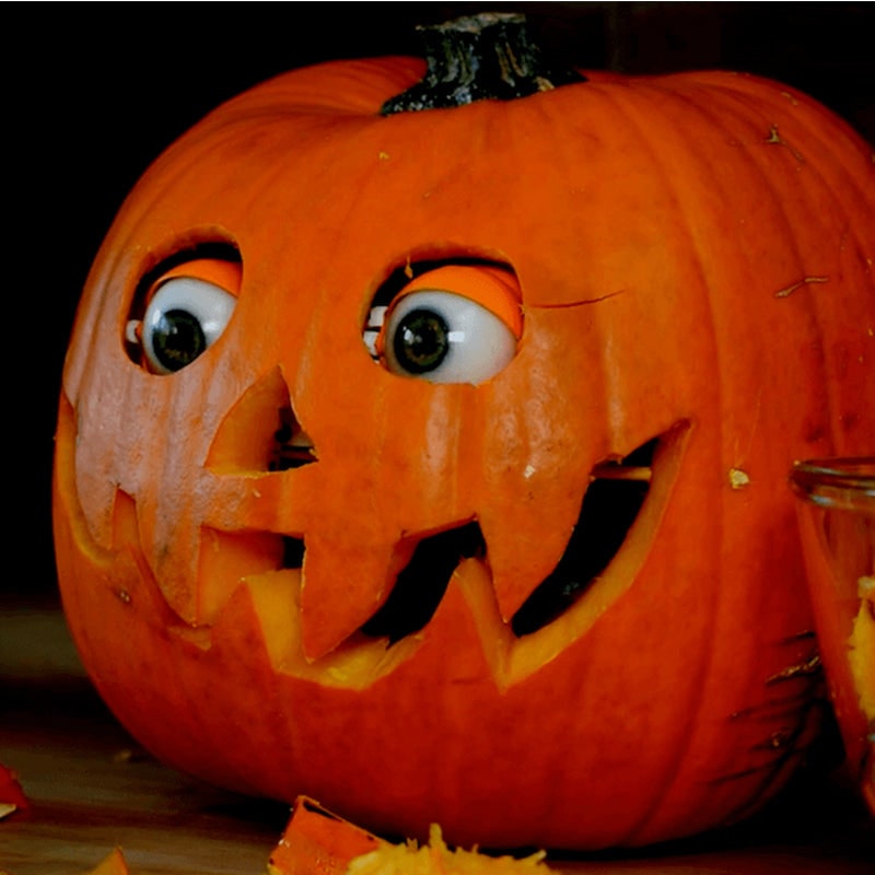 Kids' Halloween Jack O Lantern Pumpkin Decor with Animatronic Moving Eyes for Scary Party Prop - Image 2