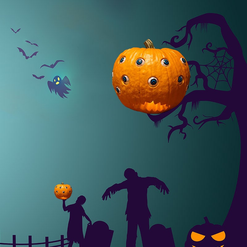 Kids' Halloween Jack O Lantern Pumpkin Decor with Animatronic Moving Eyes for Scary Party Prop - Image 7