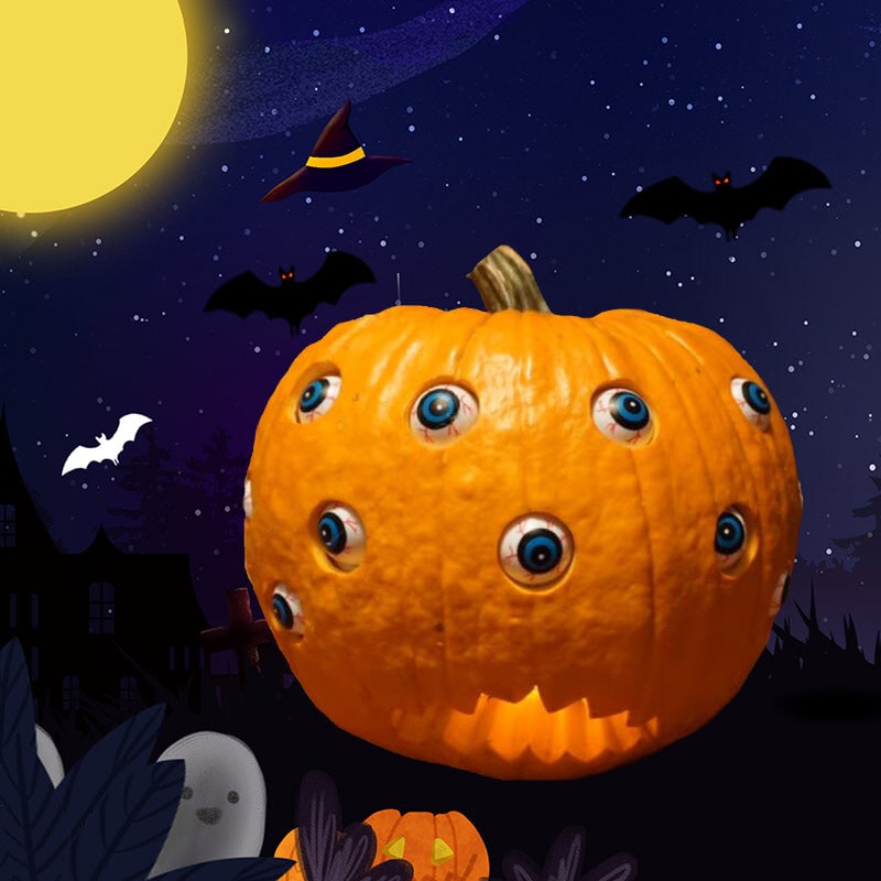 Kids' Halloween Jack O Lantern Pumpkin Decor with Animatronic Moving Eyes for Scary Party Prop - Image 8