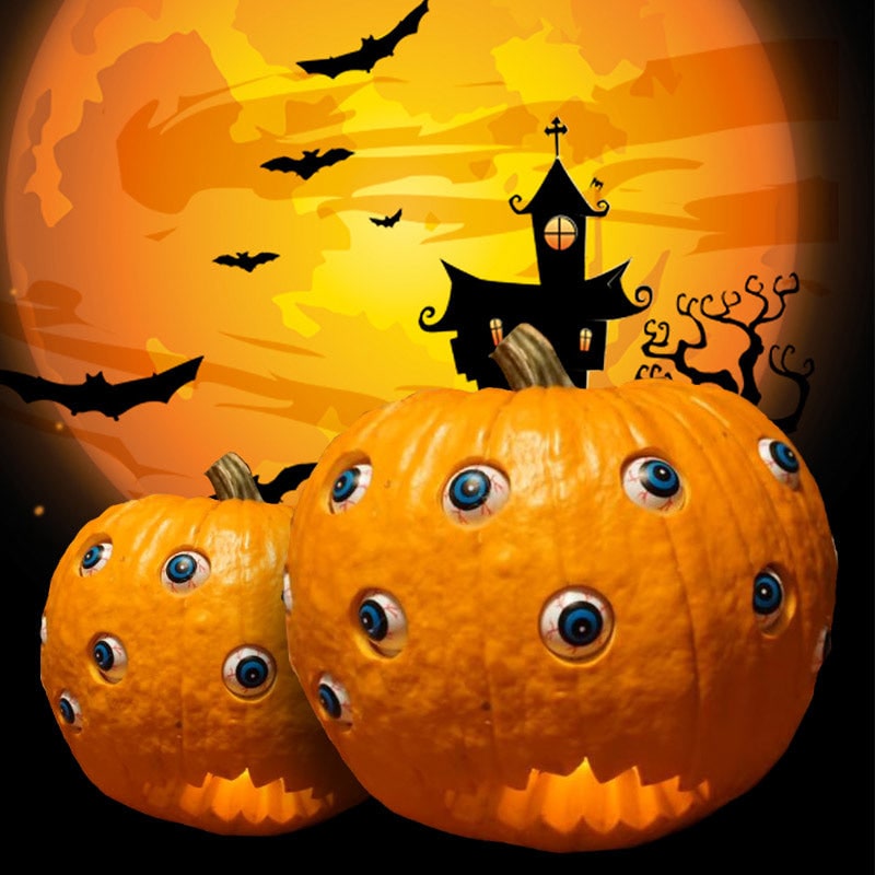 Kids' Halloween Jack O Lantern Pumpkin Decor with Animatronic Moving Eyes for Scary Party Prop - Image 9