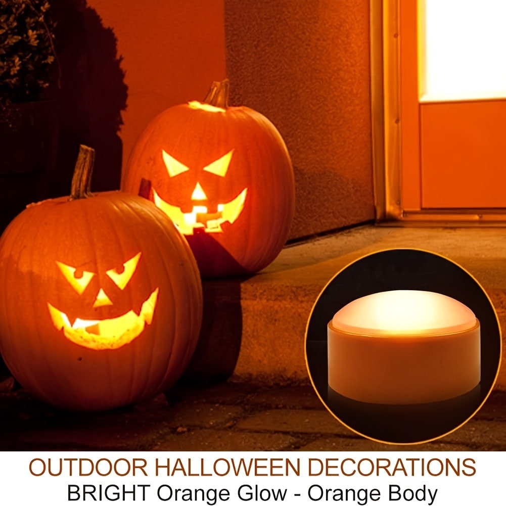 Kids' Halloween Jack O Lantern Pumpkin LED Tea Light Candles with Remote Control Battery Operated - Image 5