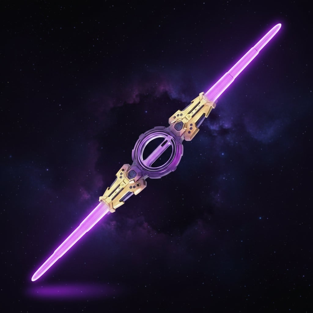 Kids' Halloween Light Up Sword Lightsaber Darth Maul Toy with LED Double Blade Retractable - Image 1