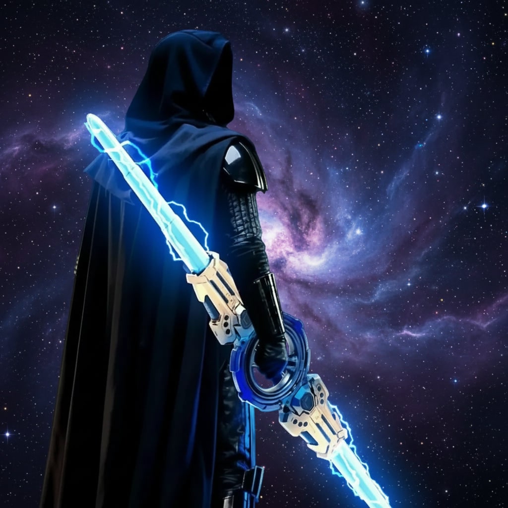 Kids' Halloween Light Up Sword Lightsaber Darth Maul Toy with LED Double Blade Retractable - Image 6