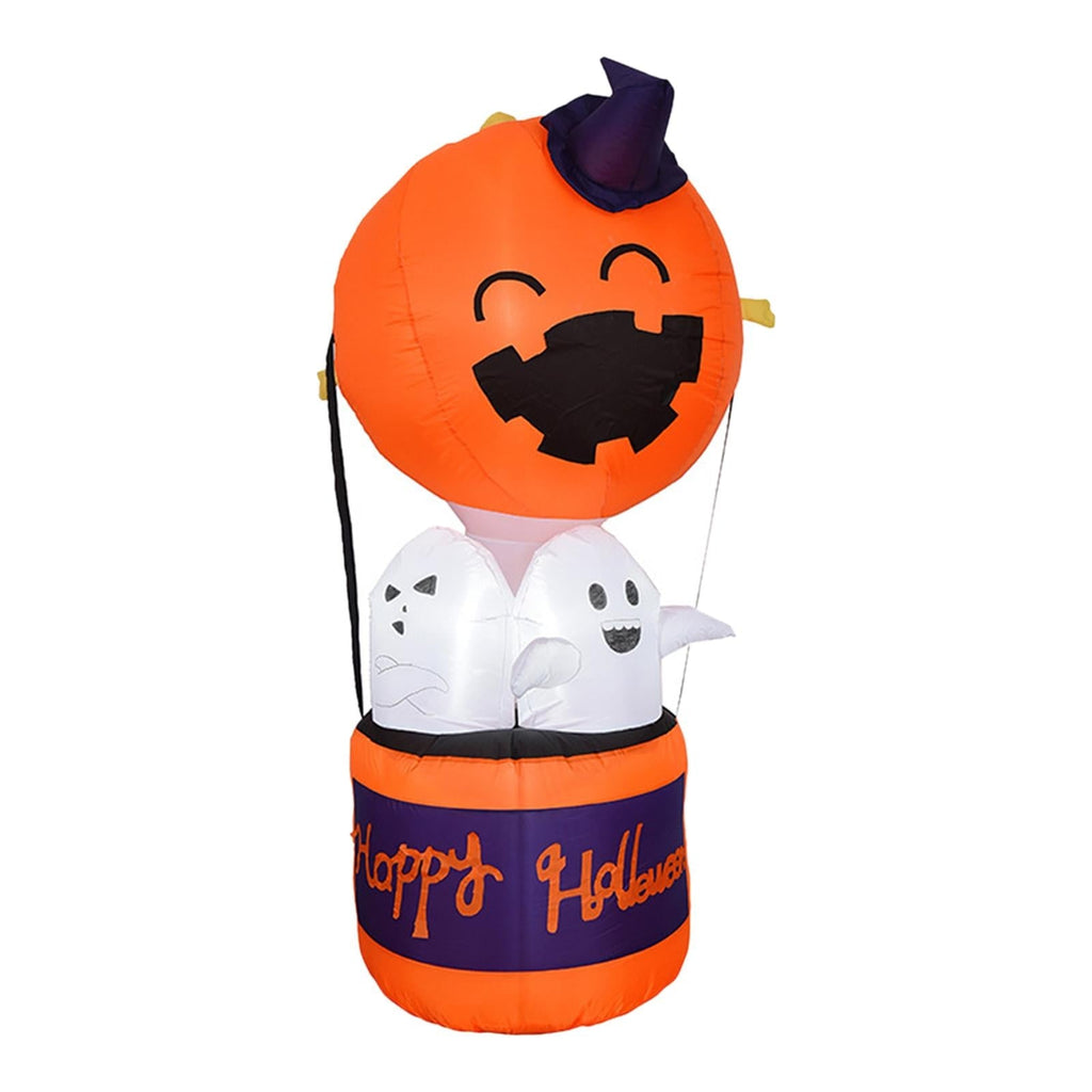 Kids' Halloween Outdoor Decoration Inflatable Blow Up Pumpkin Hot Air Balloon with Ghost and LED Lights - Image 5
