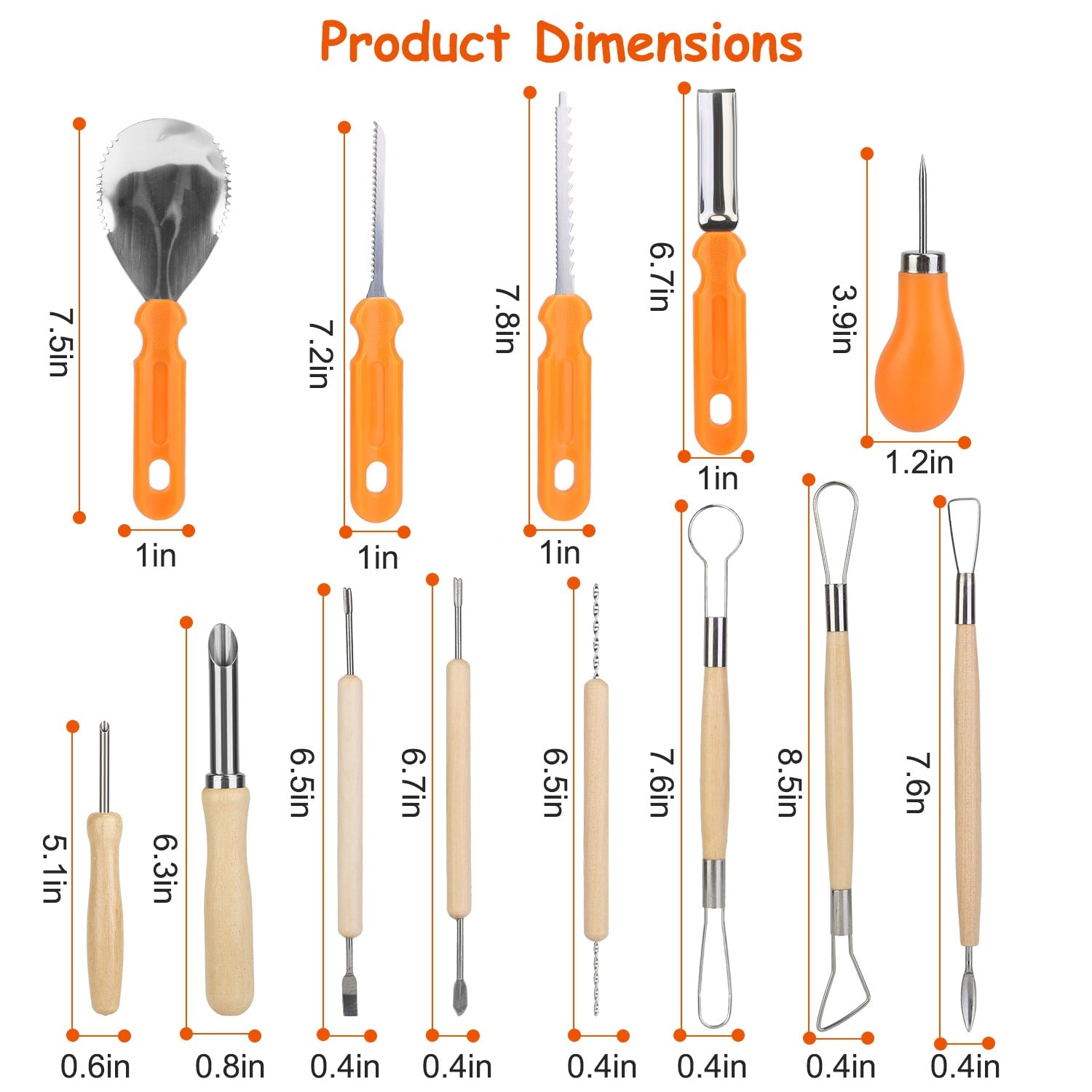 Kids' Halloween Pumpkin Carving Kit and Tools with Stainless Steel Saws and Sculpting for Supplies - Image 3