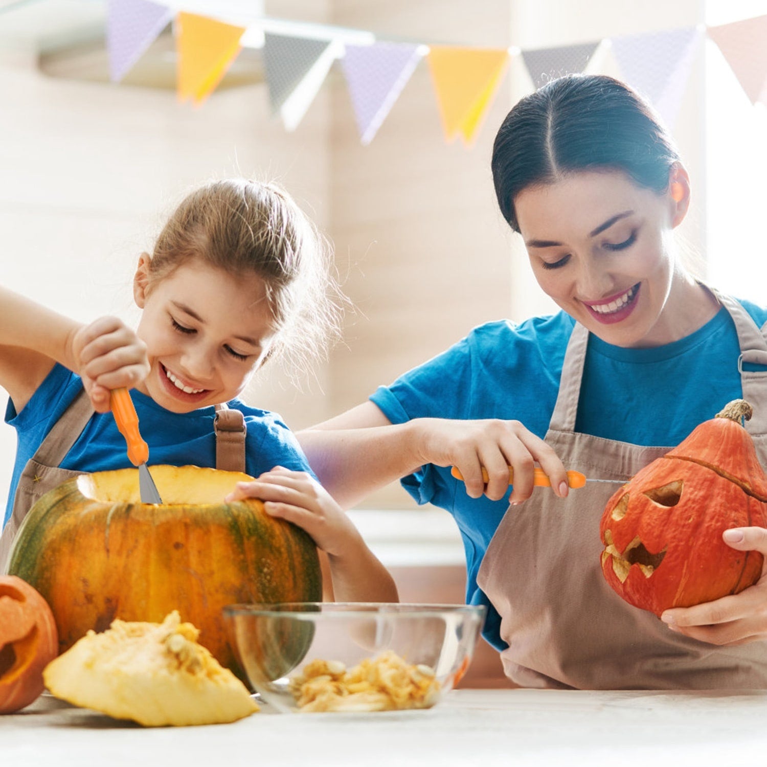 Kids' Halloween Pumpkin Carving Kit and Tools with Stainless Steel Saws and Sculpting for Supplies - Image 4