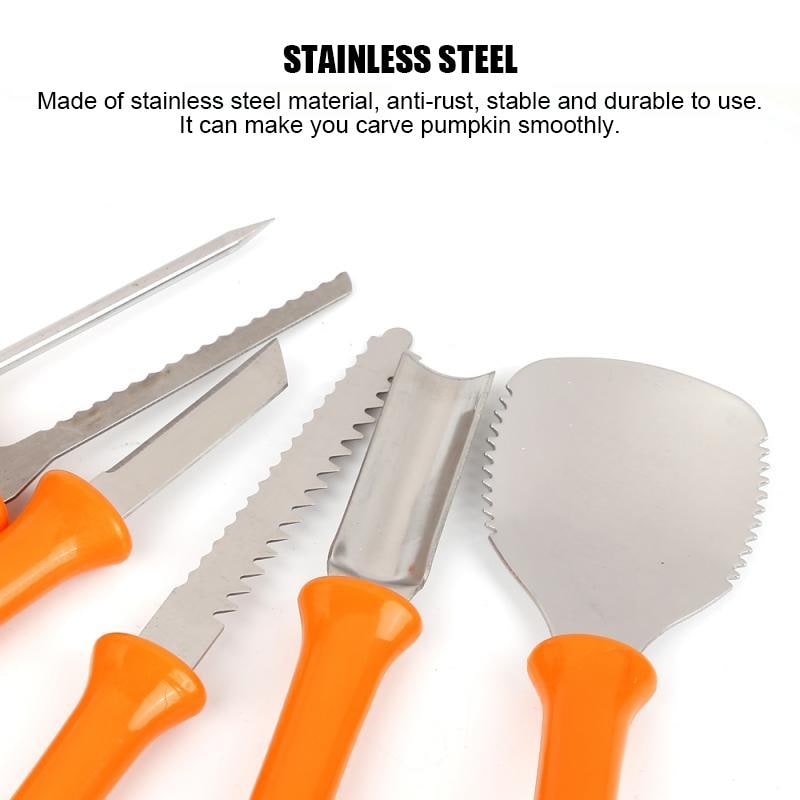Kids' Halloween Pumpkin Carving Kit with Tools and Supplies 8-Piece Stainless Steel Set - Image 6