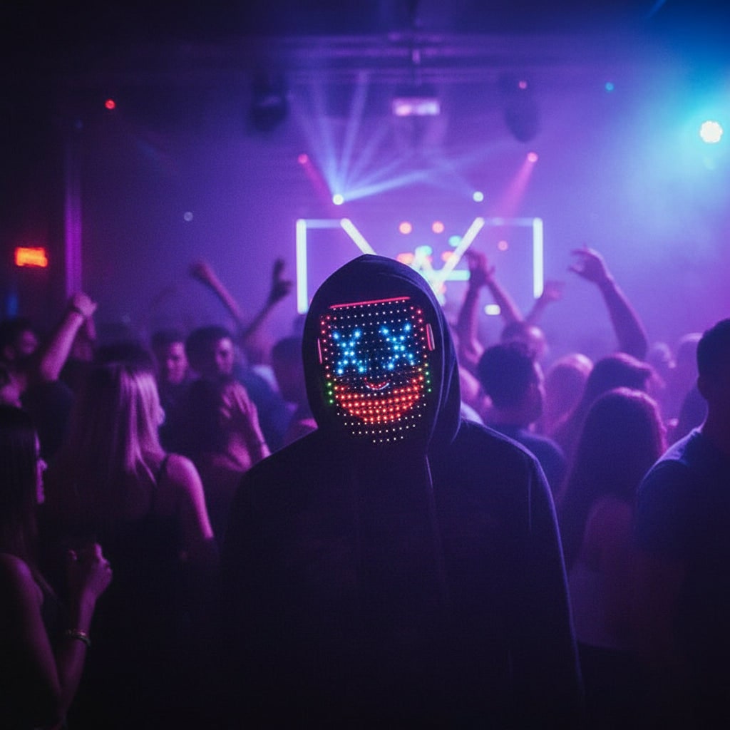 Kids' Halloween Red Light LED Mask with Therapy and Gesture Control for Party Costume and at Home Use - Image 1