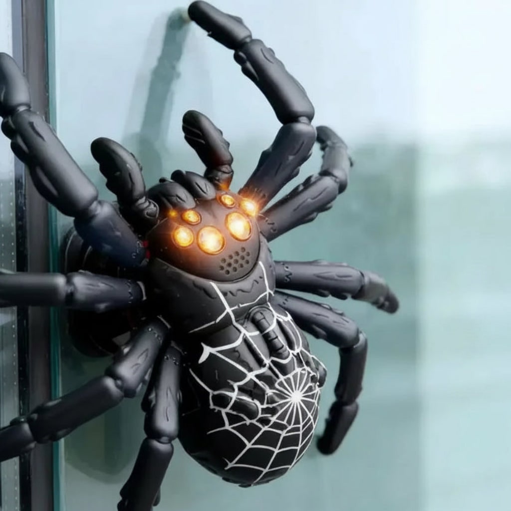 Kids' Halloween Remote Control Spider Wall Climbing Toy with LED Eyes and Suction Design - Image 2
