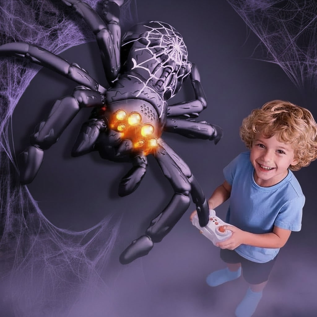 Kids' Halloween Remote Control Spider Wall Climbing Toy with LED Eyes and Suction Design - Image 7