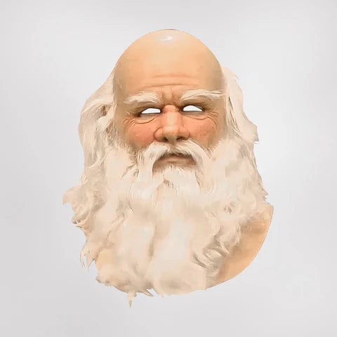 Kids' Halloween Santa Claus Costume Mask with Realistic Beard and Hair for Creepy Holiday Party - Image 2