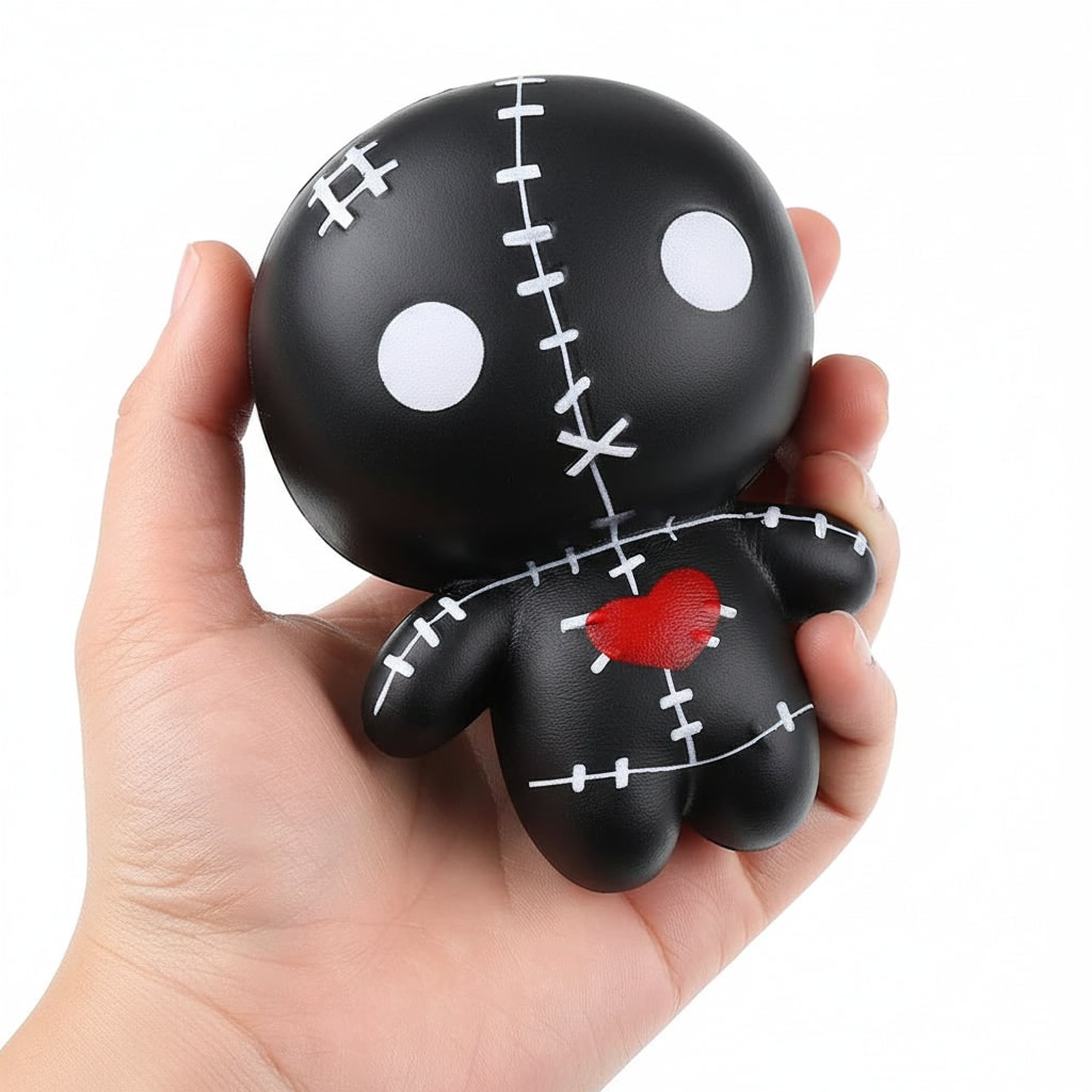 Kids' Halloween Squishy Toy Stress Relief with Slow Rising Foam Voodoo Doll Design and Stitched Details - Image 2
