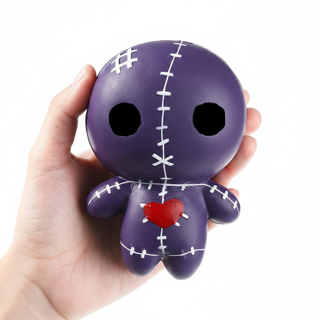 Kids' Halloween Squishy Toy Stress Relief with Slow Rising Foam Voodoo Doll Design and Stitched Details - Image 3