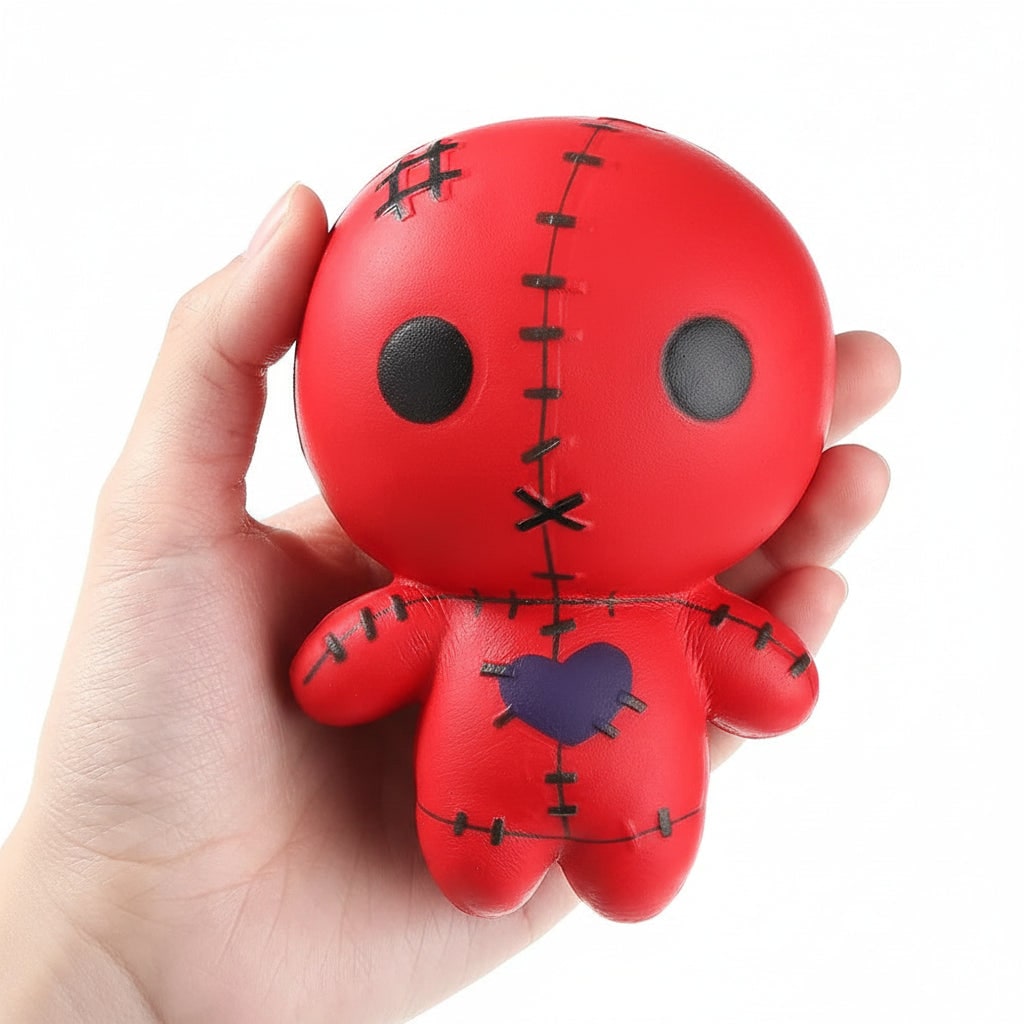 Kids' Halloween Squishy Toy Stress Relief with Slow Rising Foam Voodoo Doll Design and Stitched Details - Image 4