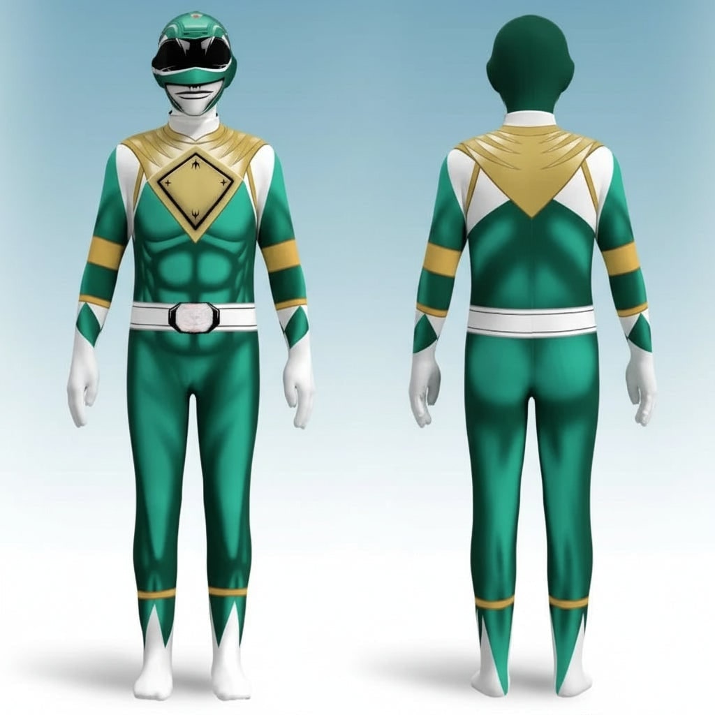 Kids' Halloween Superhero Bodysuit Costume with Muscle Print and Full Hood - Image 1