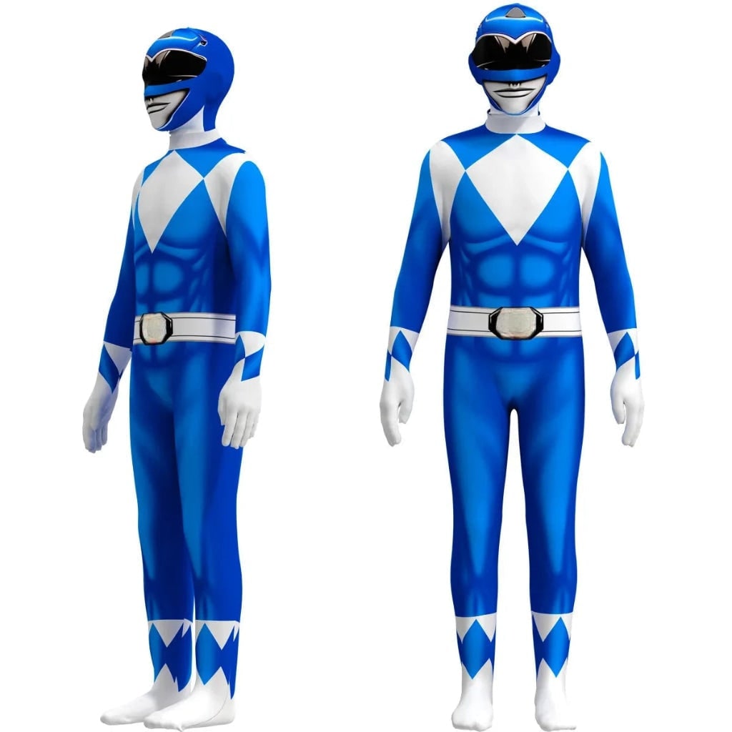 Kids' Halloween Superhero Bodysuit Costume with Muscle Print and Full Hood - Image 5