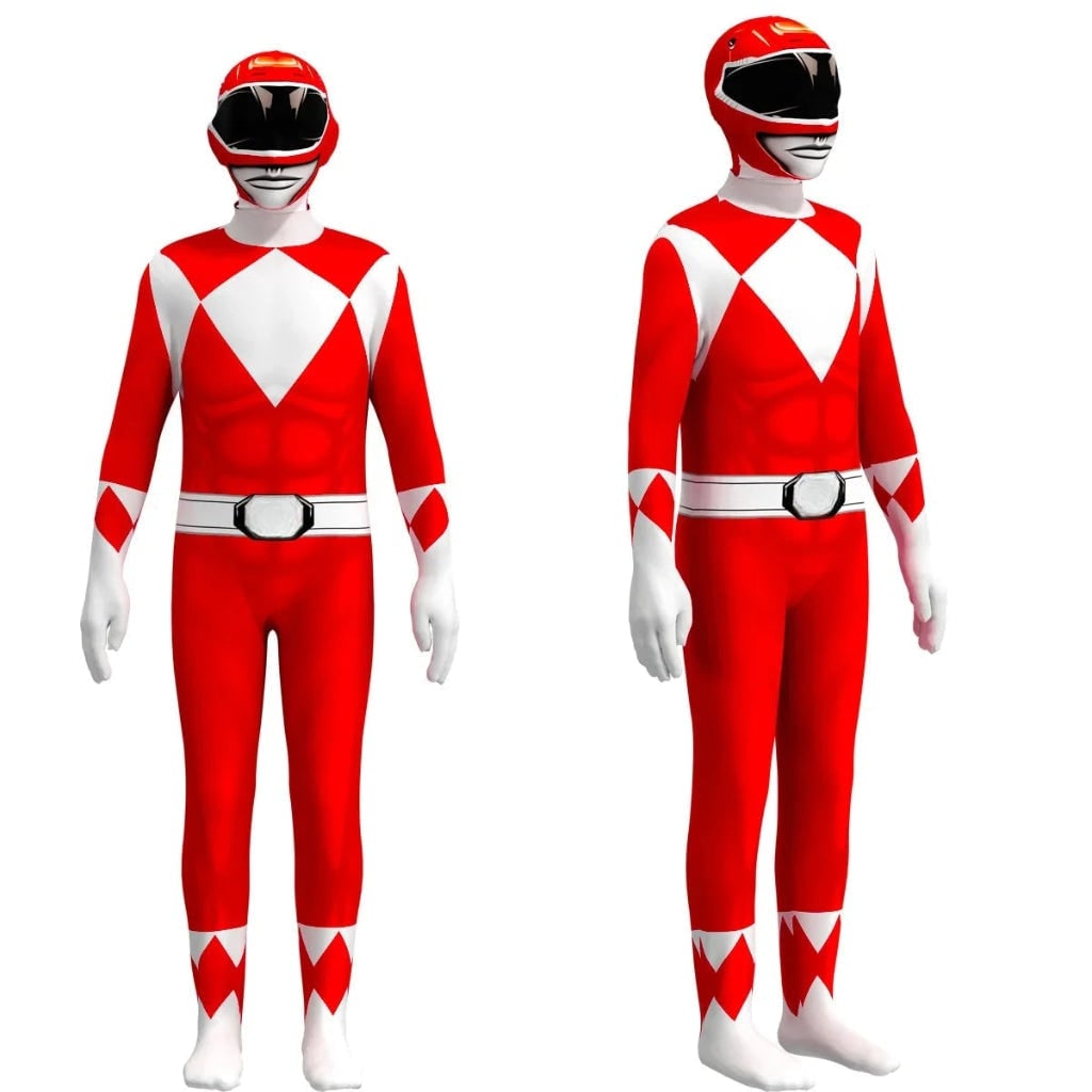 Kids' Halloween Superhero Bodysuit Costume with Muscle Print and Full Hood - Image 6