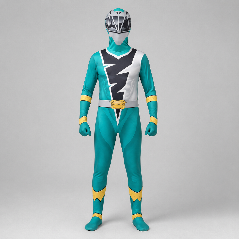 Kids' Halloween Superhero Costume Jumpsuit Dress Up with Lightning Bolt Chest Panel - Image 4