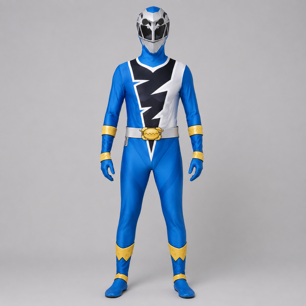 Kids' Halloween Superhero Costume Jumpsuit Dress Up with Lightning Bolt Chest Panel - Image 5