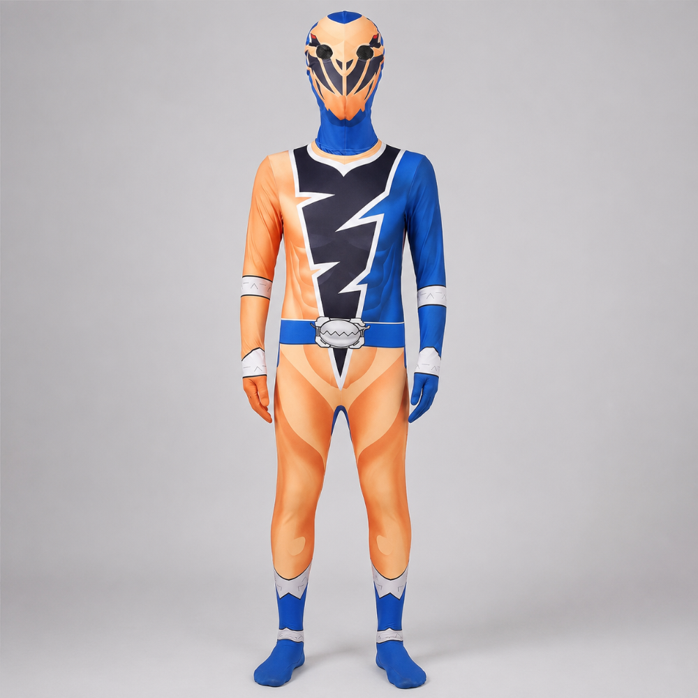 Kids' Halloween Superhero Costume Jumpsuit Dress Up with Lightning Bolt Chest Panel - Image 7