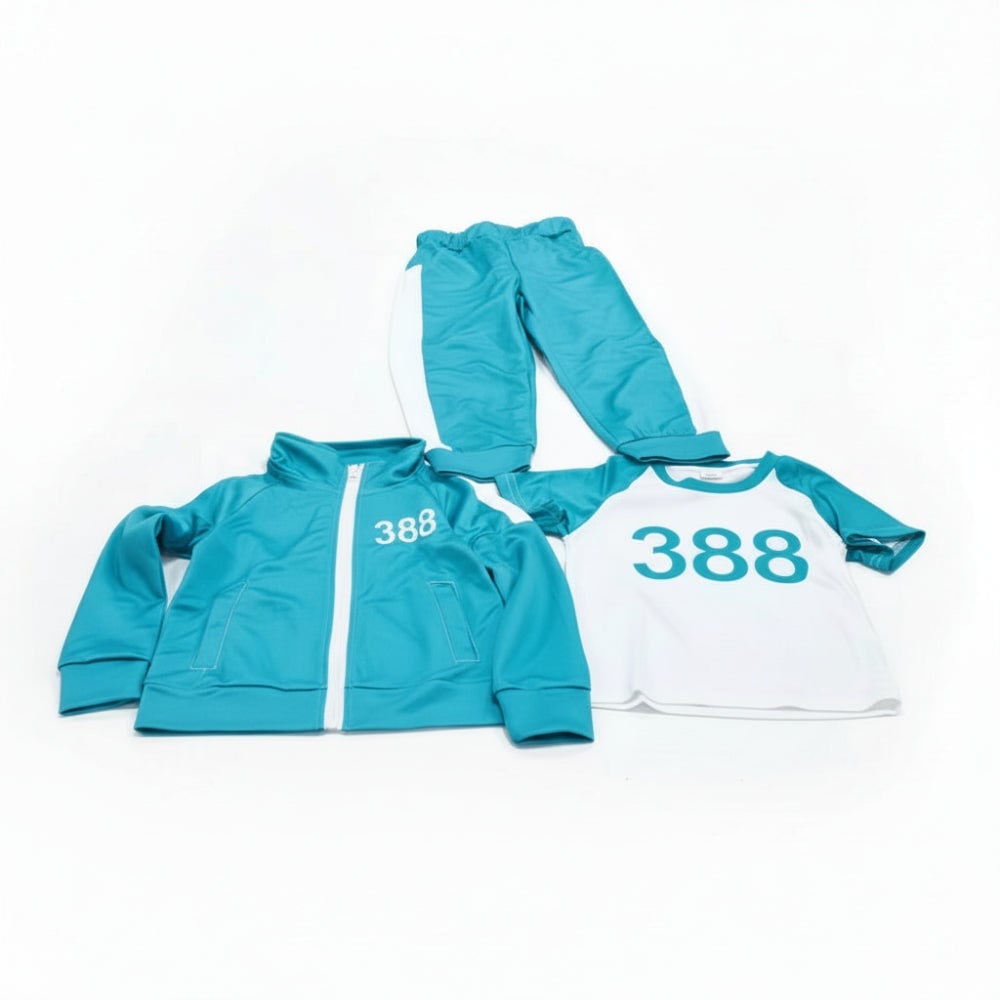 Kids' Halloween Three-Piece Costume Set with Numbers and Side Stripes Tracksuit - Image 10