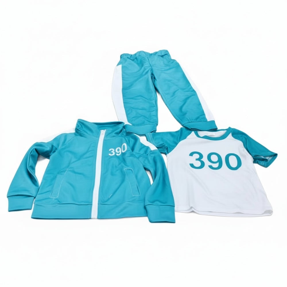 Kids' Halloween Three-Piece Costume Set with Numbers and Side Stripes Tracksuit - Image 11