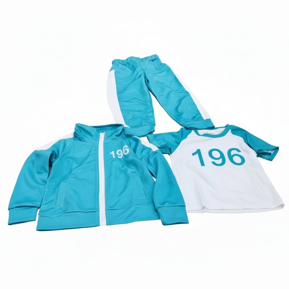 Kids' Halloween Three-Piece Costume Set with Numbers and Side Stripes Tracksuit - Image 12