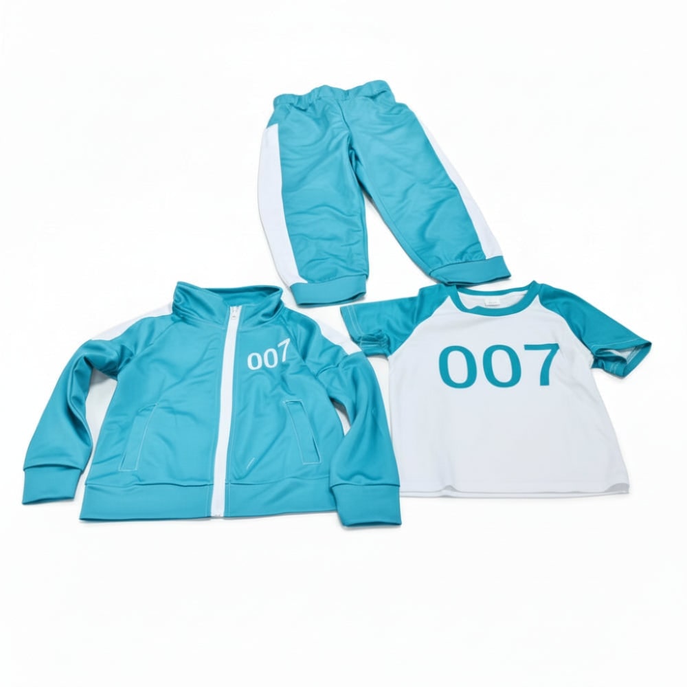 Kids' Halloween Three-Piece Costume Set with Numbers and Side Stripes Tracksuit - Image 3