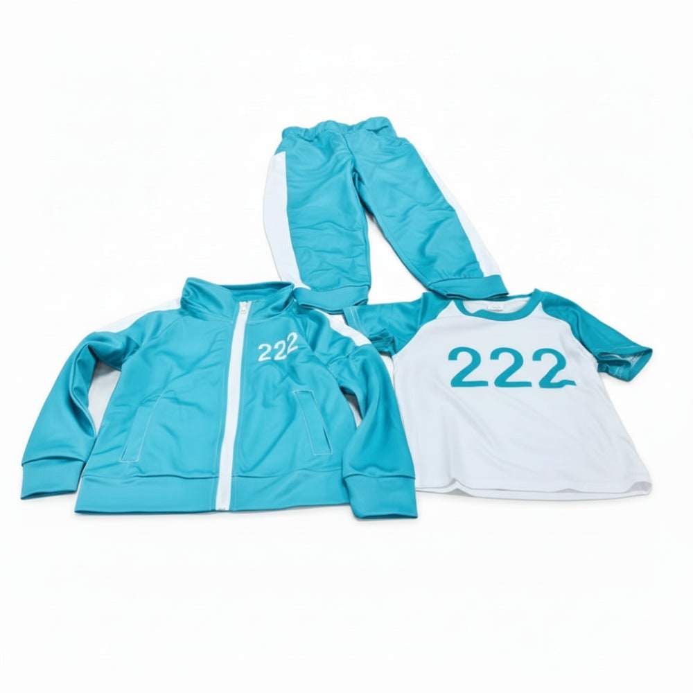Kids' Halloween Three-Piece Costume Set with Numbers and Side Stripes Tracksuit - Image 5