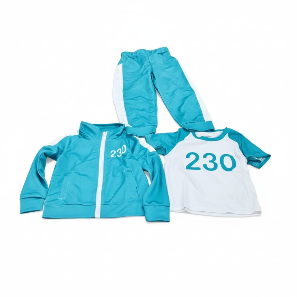 Kids' Halloween Three-Piece Costume Set with Numbers and Side Stripes Tracksuit - Image 6