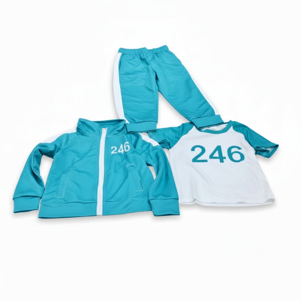 Kids' Halloween Three-Piece Costume Set with Numbers and Side Stripes Tracksuit - Image 7