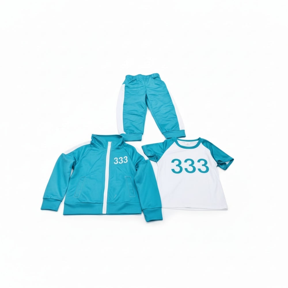 Kids' Halloween Three-Piece Costume Set with Numbers and Side Stripes Tracksuit - Image 8