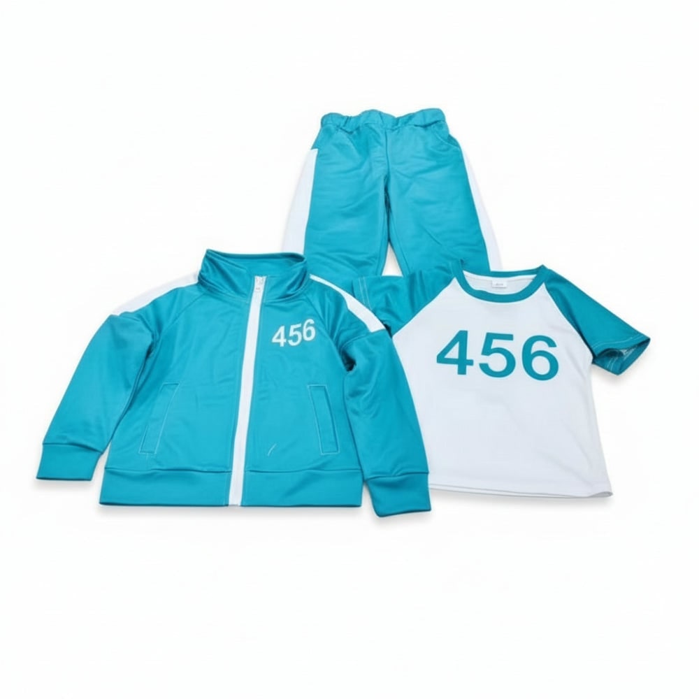 Kids' Halloween Three-Piece Costume Set with Numbers and Side Stripes Tracksuit - Image 9