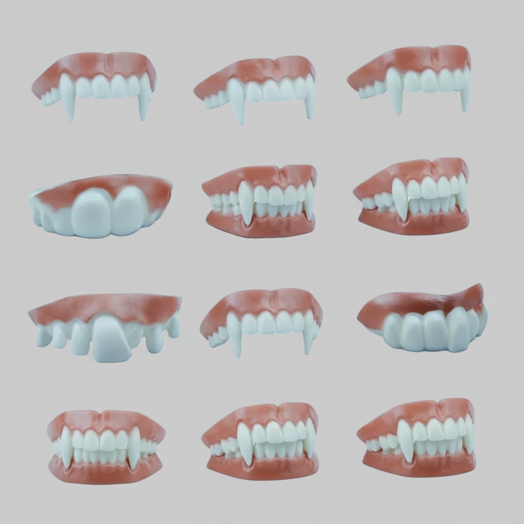 Kids' Halloween Vampire Teeth Snap on Fake Fangs and False Costume Full - Image 1