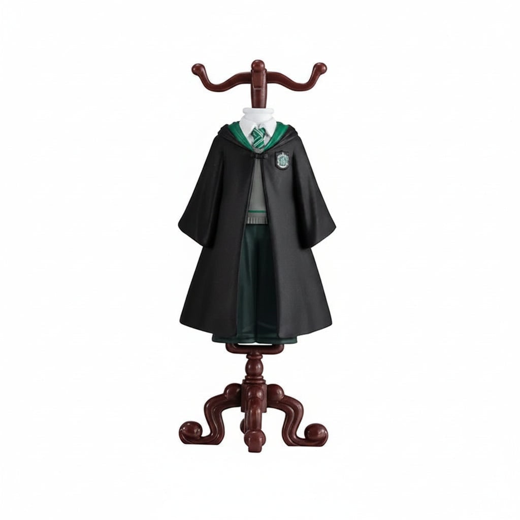 Kids' Halloween Wizard Collectible Figurine with School Uniform Robe and Display Stand - Image 2