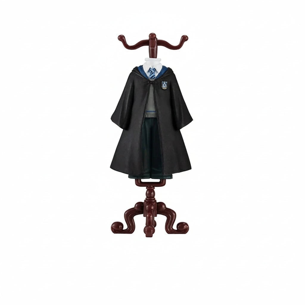 Kids' Halloween Wizard Collectible Figurine with School Uniform Robe and Display Stand - Image 3