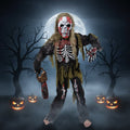 Kids' Halloween Zombie Skeleton Costume with Skull Mask and Gloves Three-Piece Set - Image 1