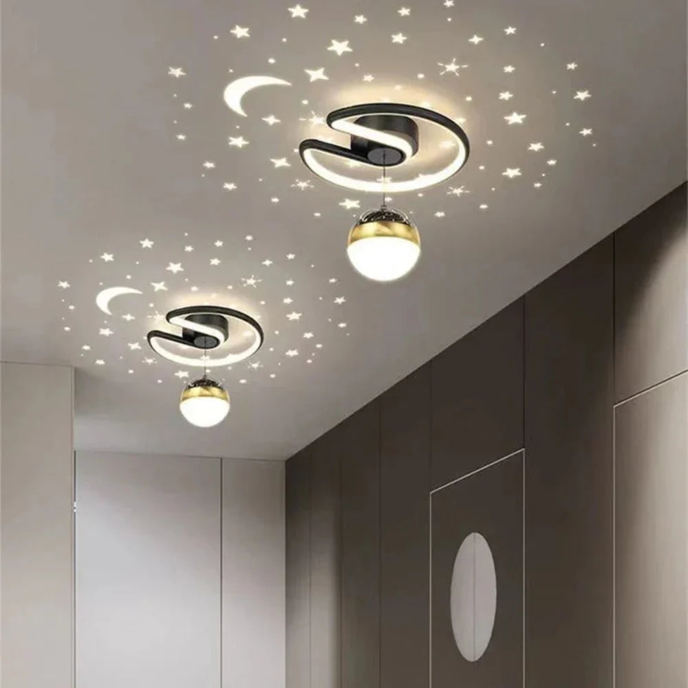 Kids' LED Ceiling Light with Star Projection and Dimmable Semi Flush Design for Bedroom - Image 3