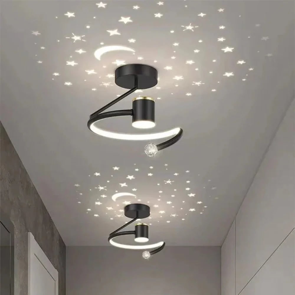 Kids' LED Ceiling Light with Star Projection and Dimmable Semi Flush Design for Bedroom - Image 4