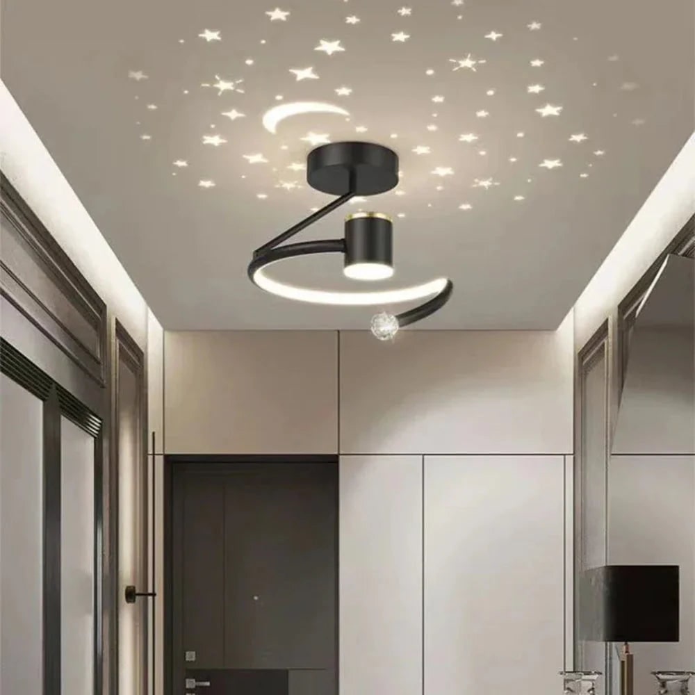 Kids' LED Ceiling Light with Star Projection and Dimmable Semi Flush Design for Bedroom - Image 5