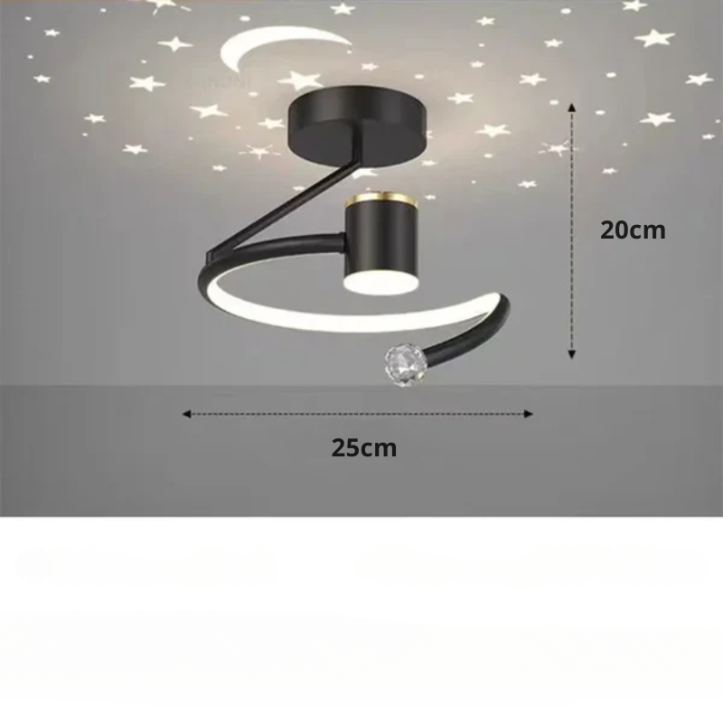 Kids' LED Ceiling Light with Star Projection and Dimmable Semi Flush Design for Bedroom - Image 7
