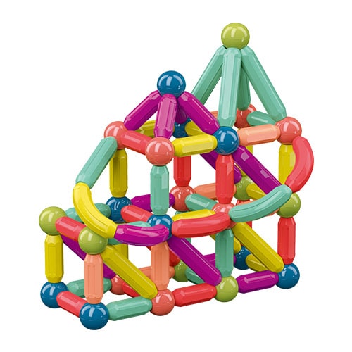 Kids' Magnetic Building Blocks and Cubes with Sticks and Balls Stem Construction Toy Set - Image 3
