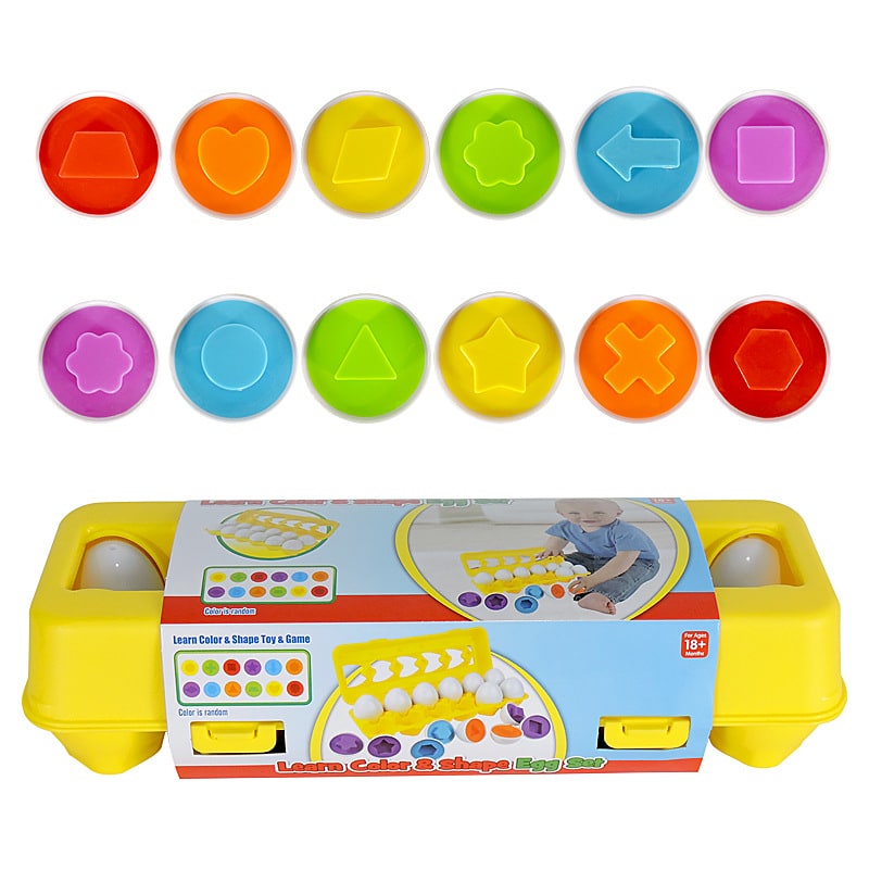 Kids' Matching Eggs Toy with Fine Motor Skills Development Shape Sorting and Carton Storage for Toddlers - Image 10