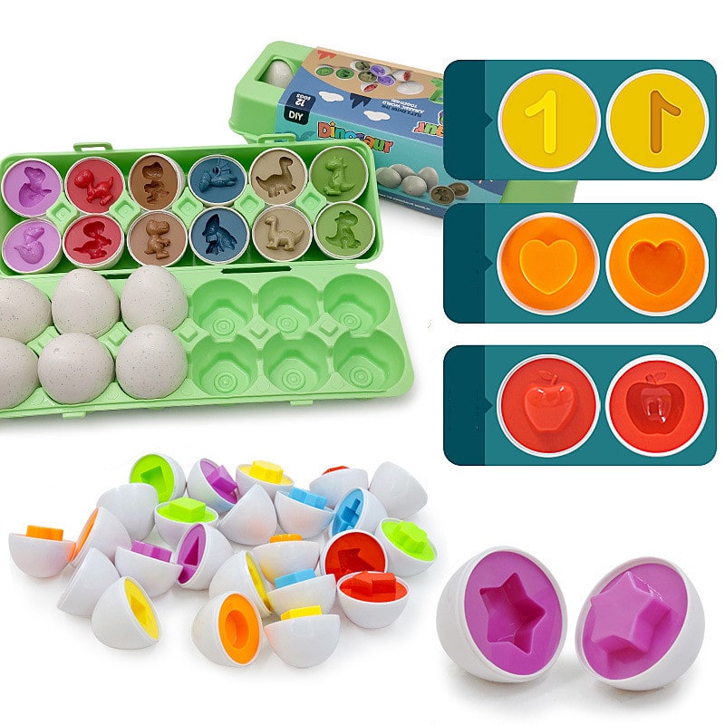 Kids' Matching Eggs Toy with Fine Motor Skills Development Shape Sorting and Carton Storage for Toddlers - Image 11