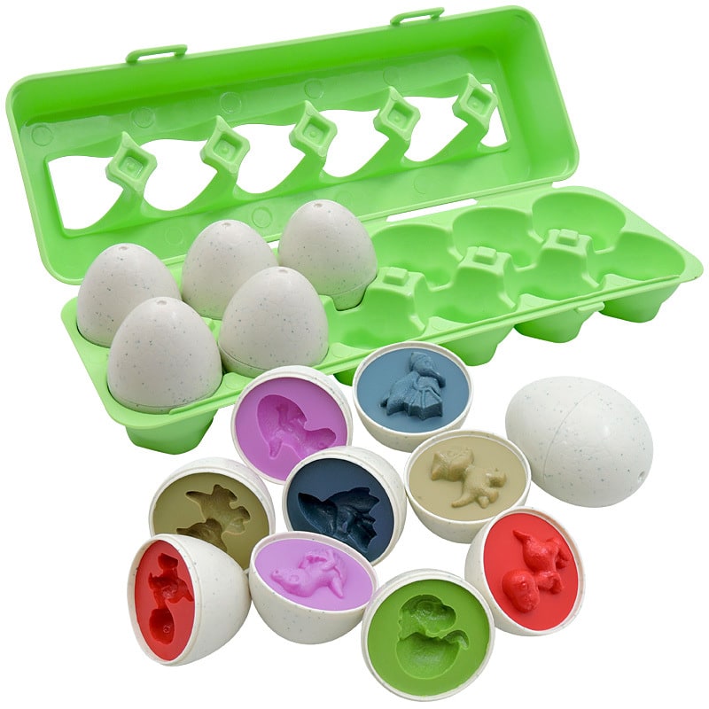 Kids' Matching Eggs Toy with Fine Motor Skills Development Shape Sorting and Carton Storage for Toddlers - Image 14