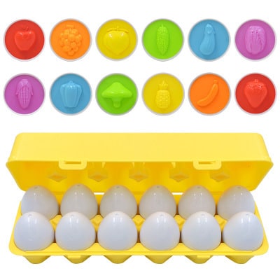 Kids' Matching Eggs Toy with Fine Motor Skills Development Shape Sorting and Carton Storage for Toddlers - Image 5