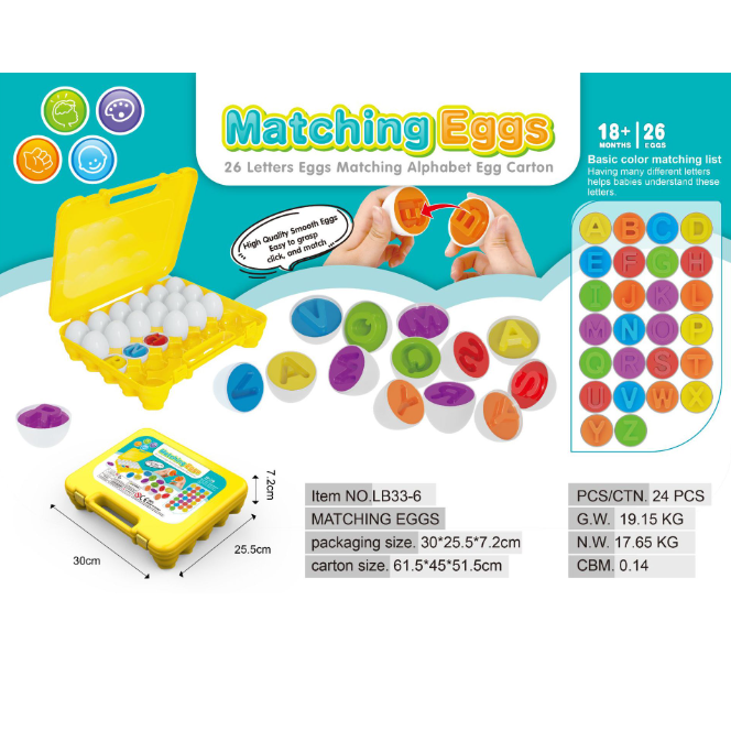 Kids' Matching Eggs Toy with Fine Motor Skills Development Shape Sorting and Carton Storage for Toddlers - Image 8