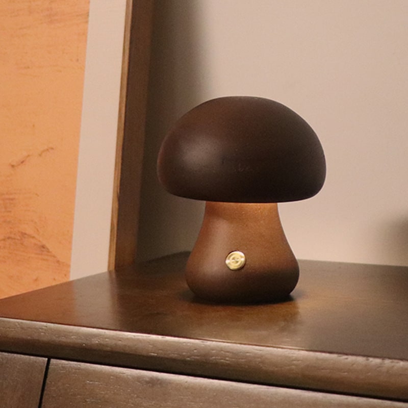 Kids' Mushroom Night Light and Lamp for Bedroom with Wooden Touch Control LED Bedside Table - Image 11