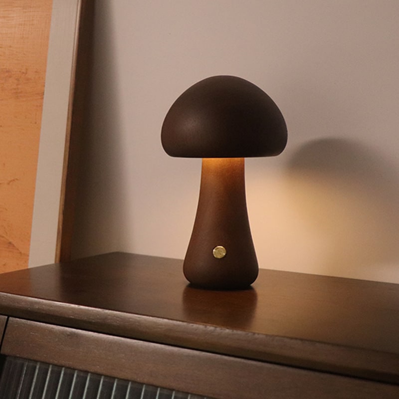 Kids' Mushroom Night Light and Lamp for Bedroom with Wooden Touch Control LED Bedside Table - Image 8